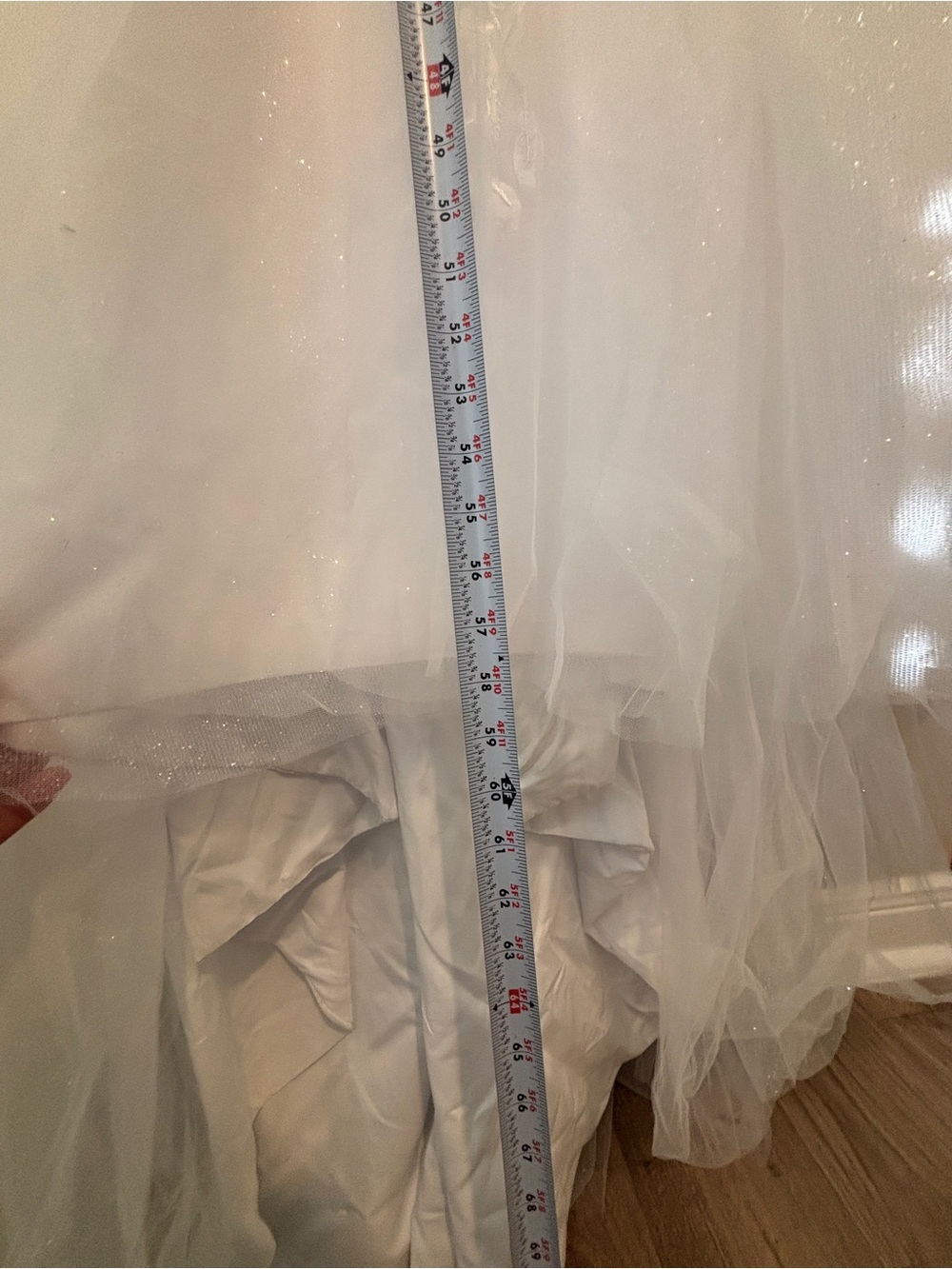 A-Line Lace Bodice Tulle Wedding Dress - Picture 11 of 12
